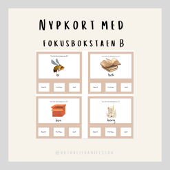 Nypkort med fokusbokstaven "Bb"