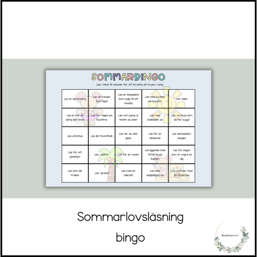 Läsbingo - sommar