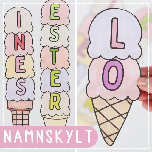 Pyssel - glass som namnskylt