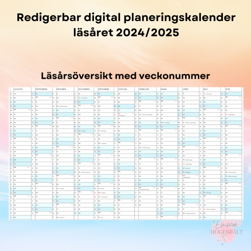 Digital planeringskalender läsåret 2024/2025