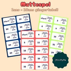 Mattespel - 1:ans till 10:ans gångertabell