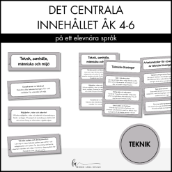 Centrala innehållet åk 4-6 på ett elevnära språk: teknik