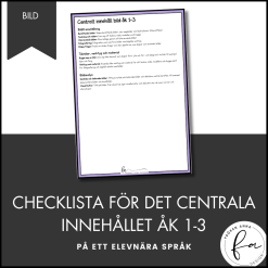 CHECKLISTA över det Centrala innehållet åk 1-3 på ett elevnära språk: bild