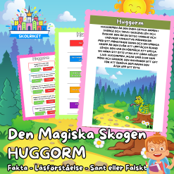 Den magiska skogen – HUGGORM – Fakta – Läsförståelse – Sant eller Falskt