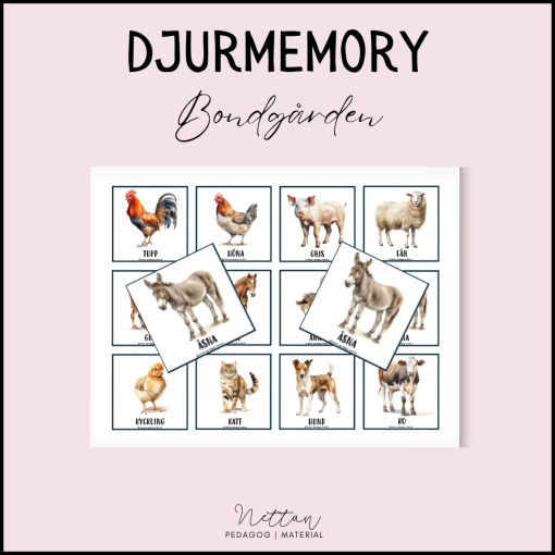 Memory - djur på bondgården