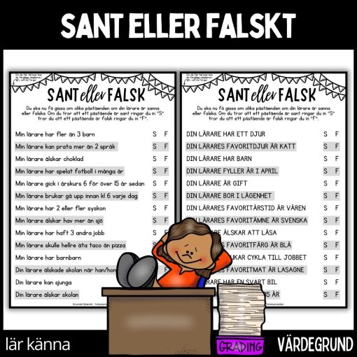 Sant eller falskt - 2 arbetsblad