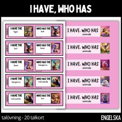 I have, who has domino - animals