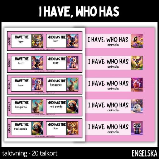 I have, who has domino - animals