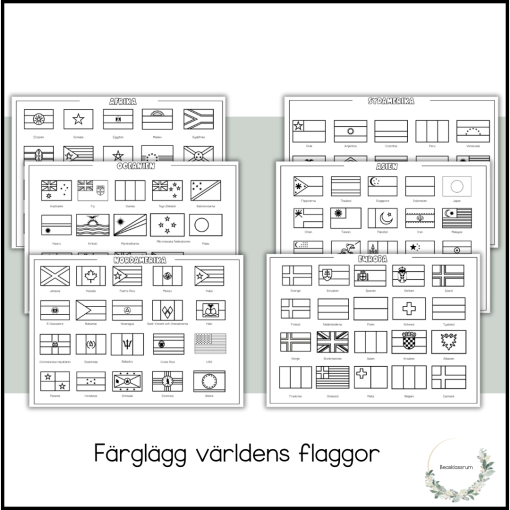 Färglägg världens flaggor