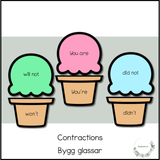 Contractions - build the ice creams