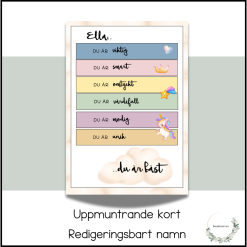 Uppmuntande kort - redigeringsbart namn