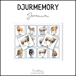 Memory - djur på savannen