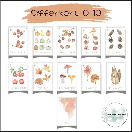 Siffror 0-10 tema höst