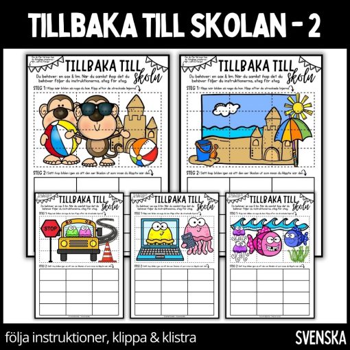 Tillbaka till skolan - öva på att följa instruktioner, klippa och klistra - 2