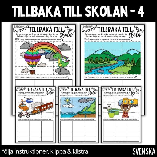 Tillbaka till skolan - öva på att följa instruktioner, klippa och klistra - 4