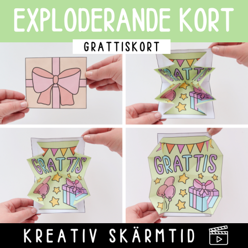 Grattiskort - exploderande kort (mallar + video)