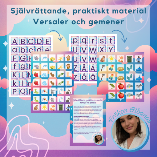 Självrättande, praktiskt material - versaler och gemener