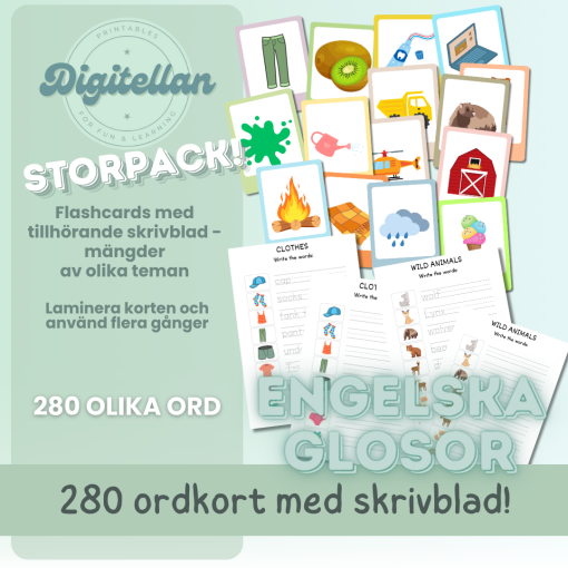 Glosor - 26 olika teman med 280 engelska ord