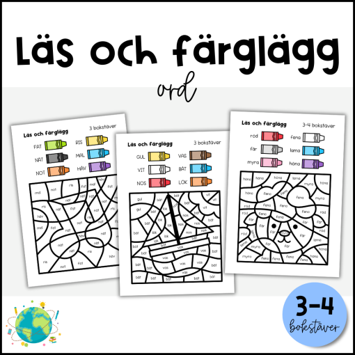 Läs och färglägg - Ord 2