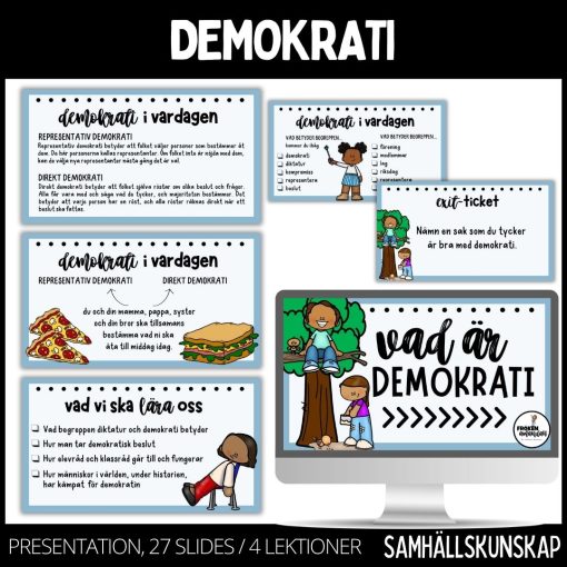 Demokrati - presentation - 27 sidor - 4 lektioner