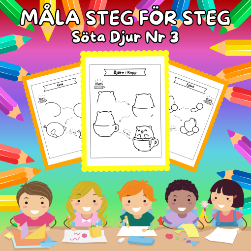 Måla Steg för Steg Söta Djur Nr 3