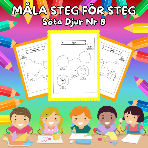 Måla Steg för Steg Söta Djur Nr 8