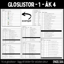 Gloslistor - redigeringsbara - åk 4
