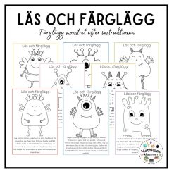 Läs och färglägg - monster