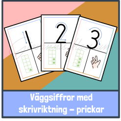 Väggsiffror med skrivriktning - prickar