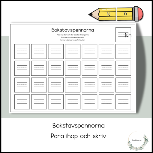 Bokstavspennorna - para ihop och skriv