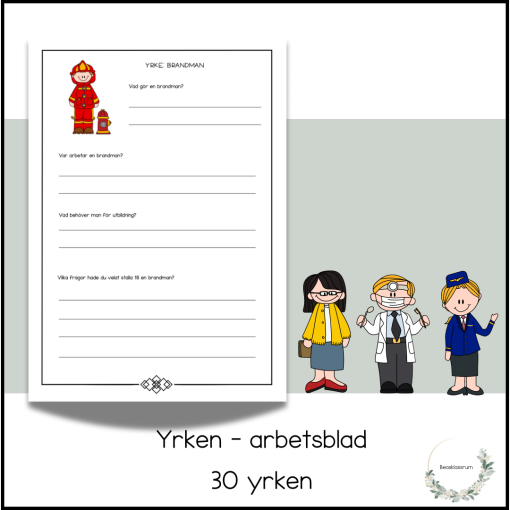 Yrken - 30 arbetsblad