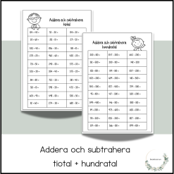 Addera och subtrahera - tiotal/ hundratal