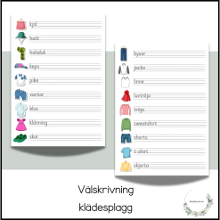 Välskrivning - klädesplagg