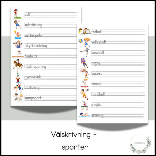 Välskrivning - sporter