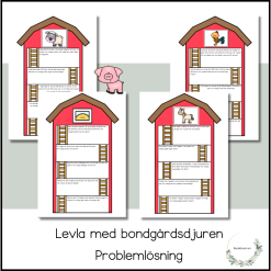 Levla med bondgårdsdjuren - problemlösning 4 räknesätt