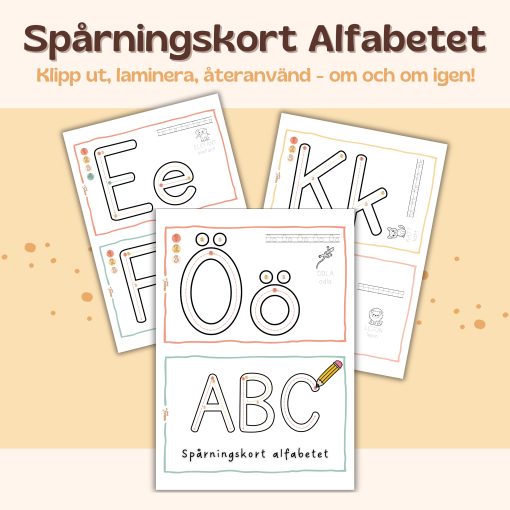 Spårningskort alfabetet