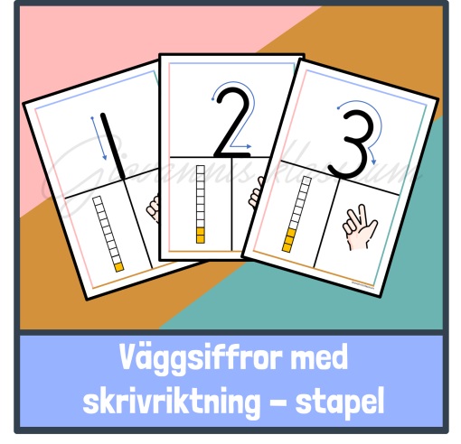 Väggsiffror med skrivriktning - stapel