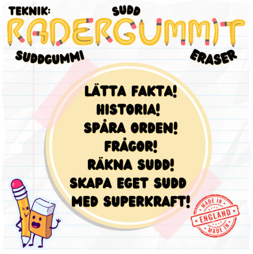 Teknik - Radergummit - Suddgummit