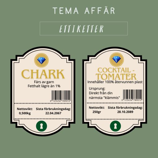 Etiketter affär