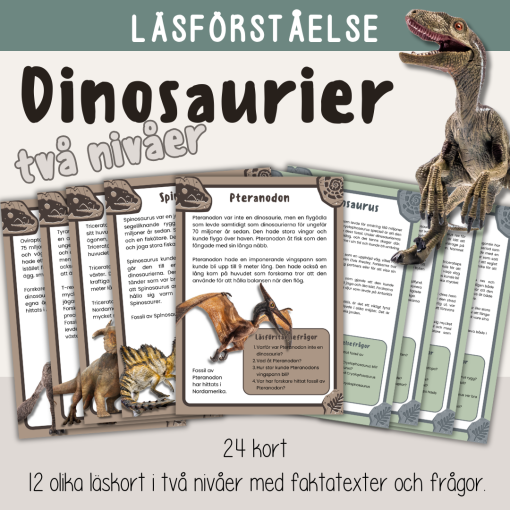 Läsförståelse med frågor i två nivåer - Dinosaurier