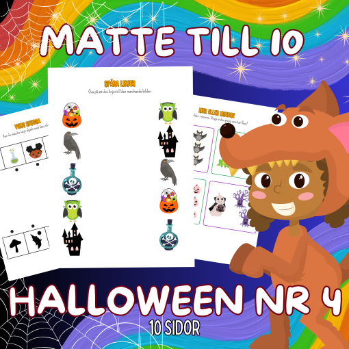 Matte till 10 Halloween Nr 4 Arbetsbok 10 Sidor