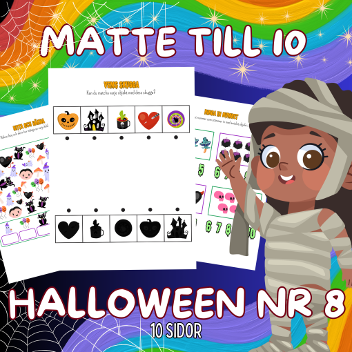 Matte till 10 Halloween Nr 8 Arbetsbok 10 Sidor