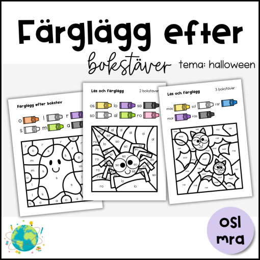 Färglägg efter bokstav - Halloween