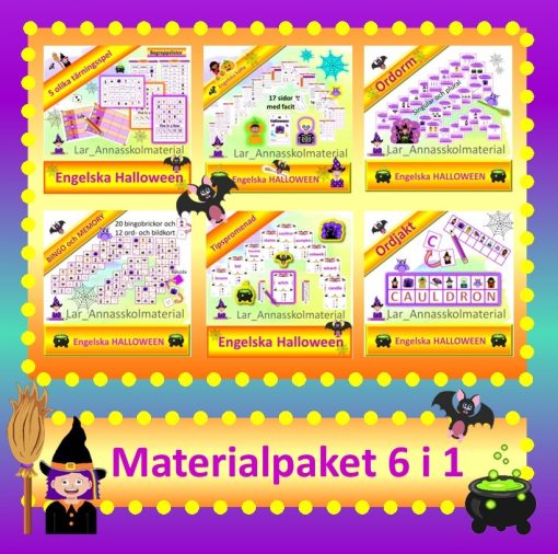 Engelska Halloween materialpaket 6 i 1