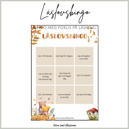 Läslovsbingo