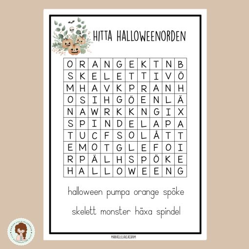 Ordgömma - halloween