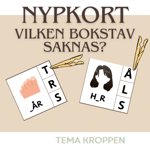 Nypkort - Vilken bokstav saknas? TEMA KROPPEN