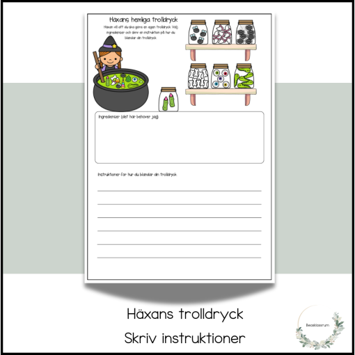 Häxans trolldryck - skriv instruktioner