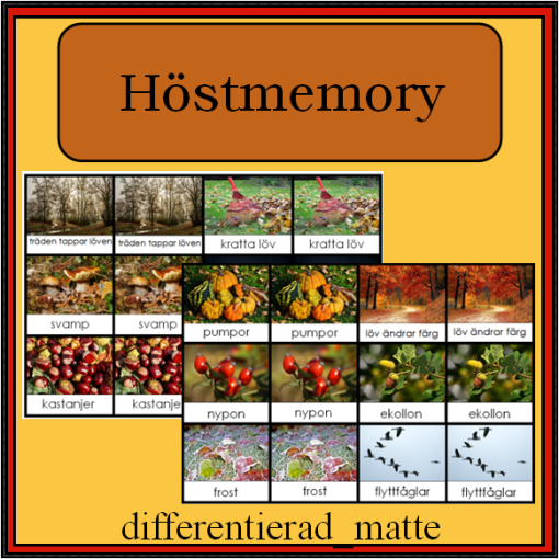 Höstmemory - memory om höstens kännetecken