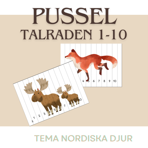 Pussel - 1-10 - Nordiska djur